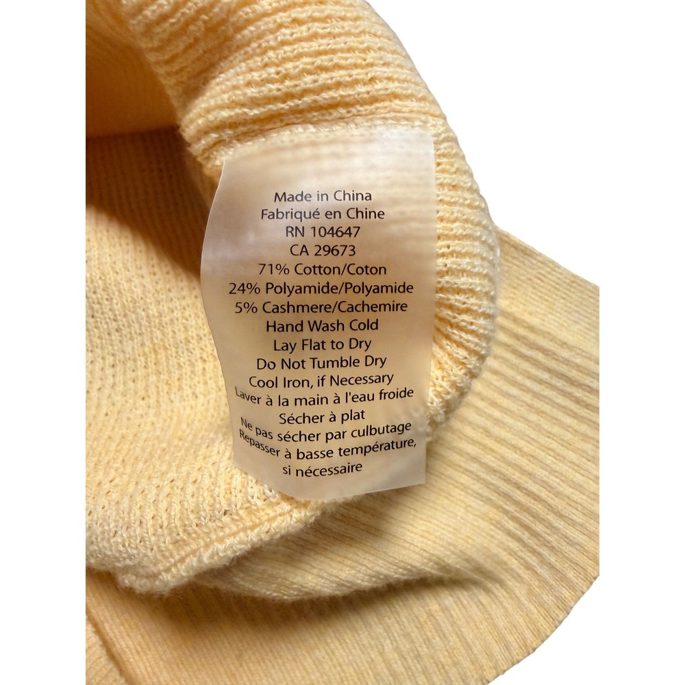 Forte Cashmere Womens Yellow Waffle Knit Cotton‎ Blend Sweater S - Picture 5 of 5